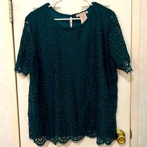 Teal Lace blouse